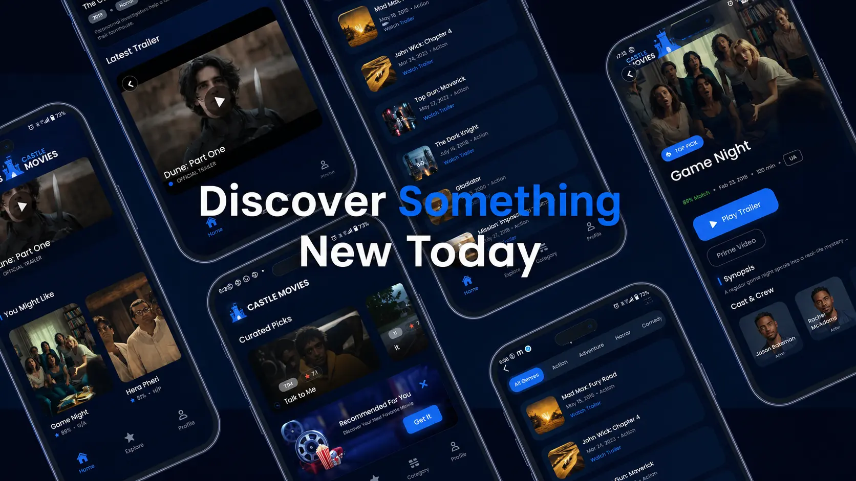 Browse a large library of movies and series in one place inside Castle APK Android